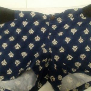Blue and White Maternity Shorts
